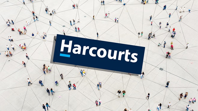 Harcourts_rental_agency_logo_with_people_in_background